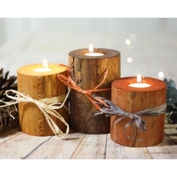 fall-decoration-Rustic-Candle-Holders