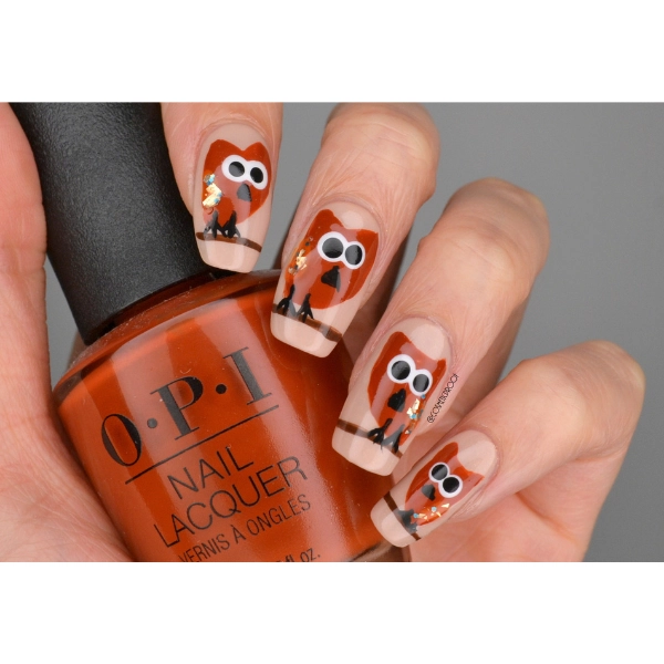 fall-nail-design-Owl-Eyes