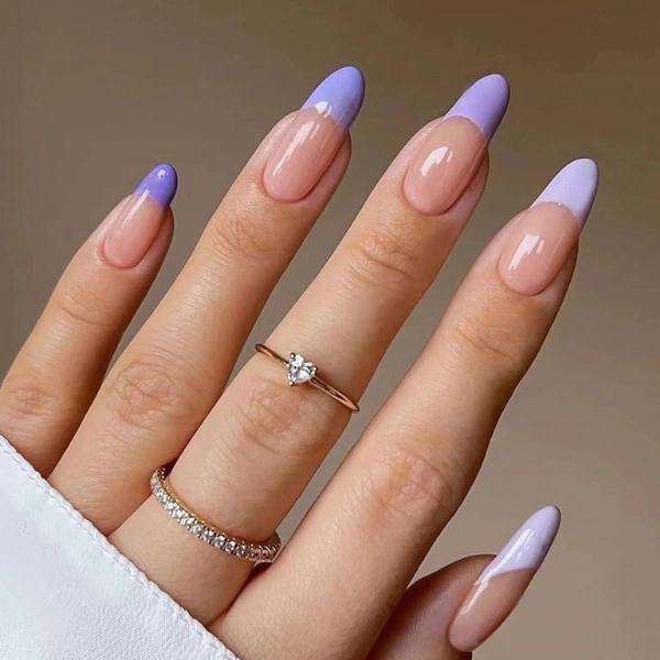 french-tip-almond-nails-Purple-Tips