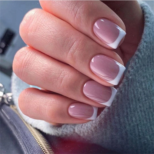 french-tip-nails-short-square-Color-Block-Tips