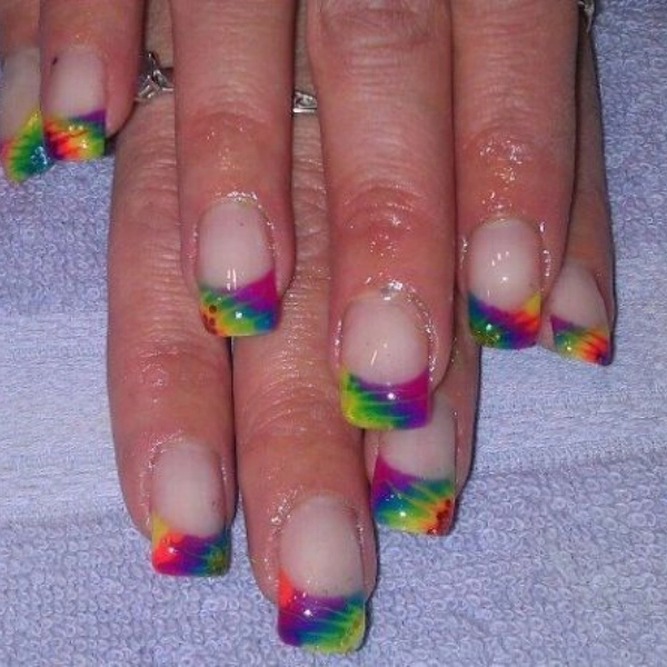 french-tip-nails-short-square-Tie-Dye-Tips