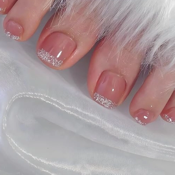 pedicure-ideas-pink-french-tips-Glitter-Ombre-Tips