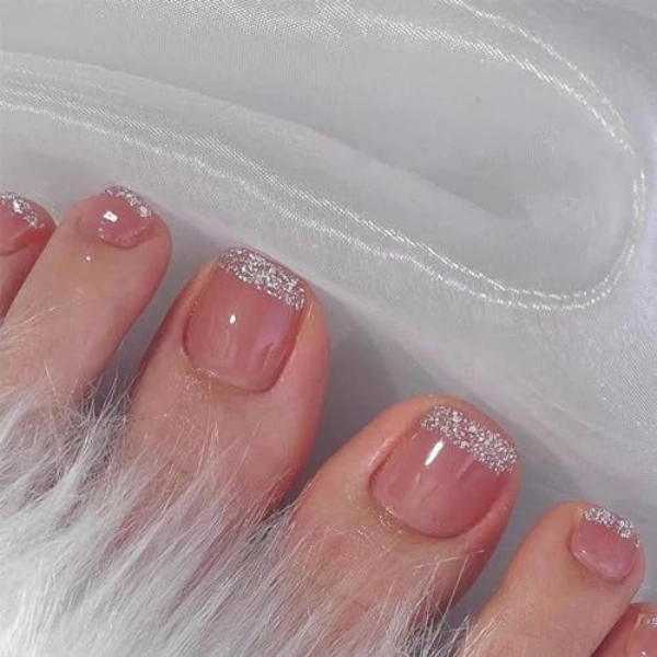 pedicure-ideas-pink-french-tips-Glitter-Pink-Tips