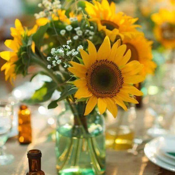 Sunflower Mason Jars