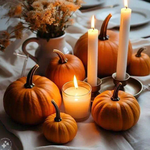 Mini Pumpkins with Candles