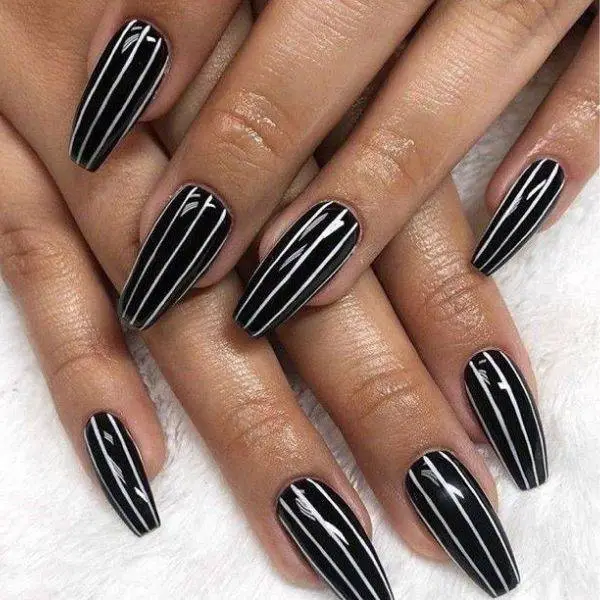  Black with White Stripes