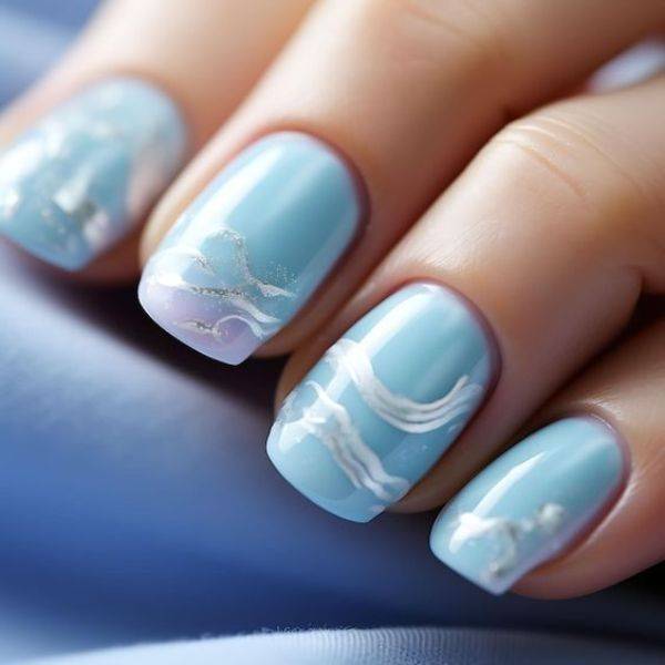 Baby Blue with Silver Foil