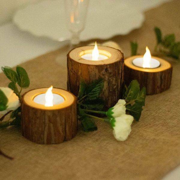 Tree Stump Candle Holders