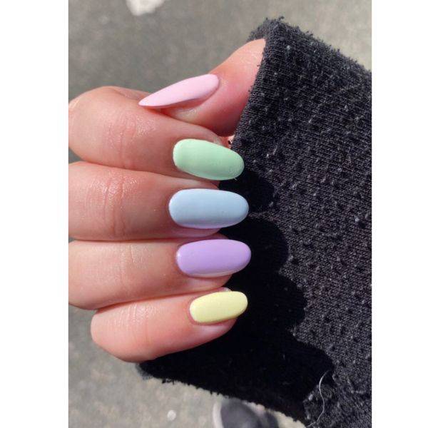 Pastel Rainbow Nails