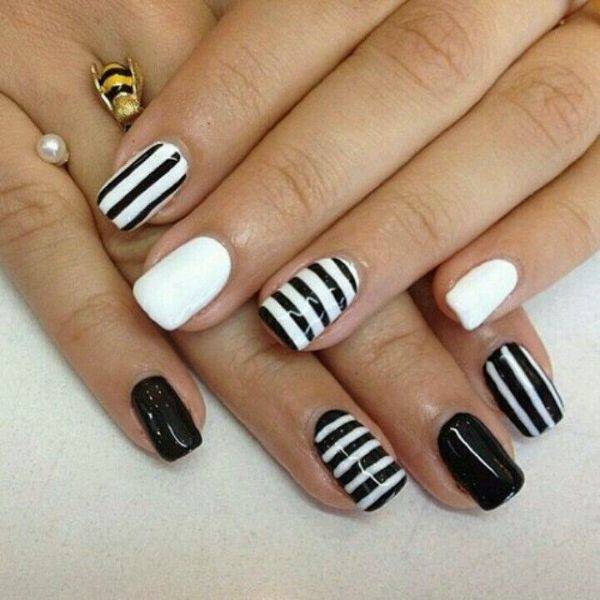 White and Black Stripes
