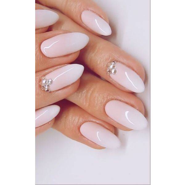 Glossy White with Rhinestones
