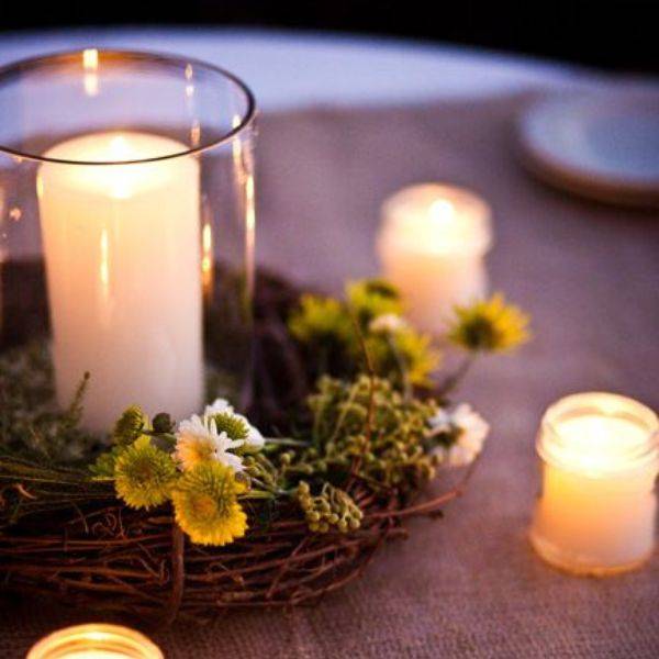 Grapevine Wreaths with Candles