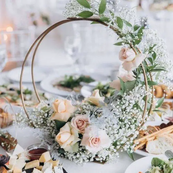  Floral Hoop Centerpieces