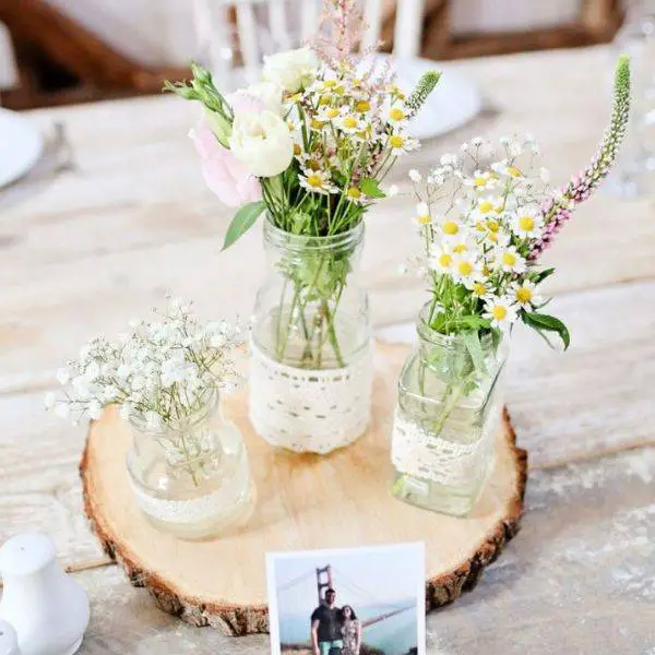 Lace Doilies Under Glass Jars