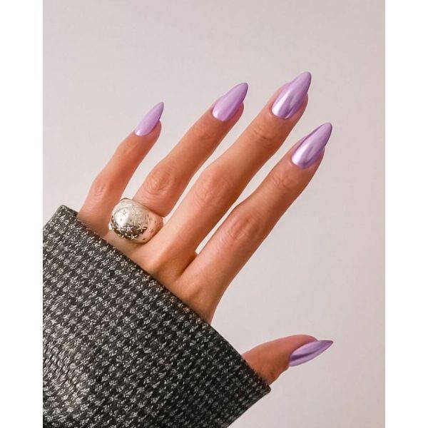  Lavender Chrome Nails