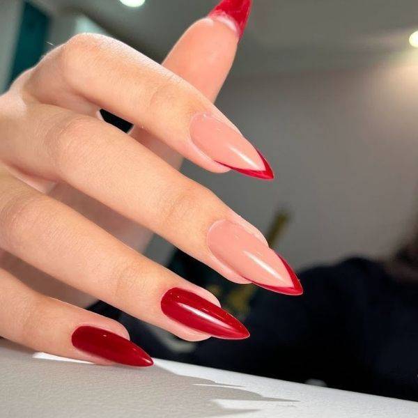 . Red and Nude Contrast