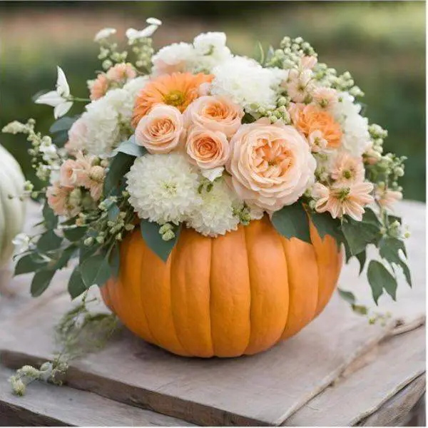 Pumpkin and Hydrangea Arrangements