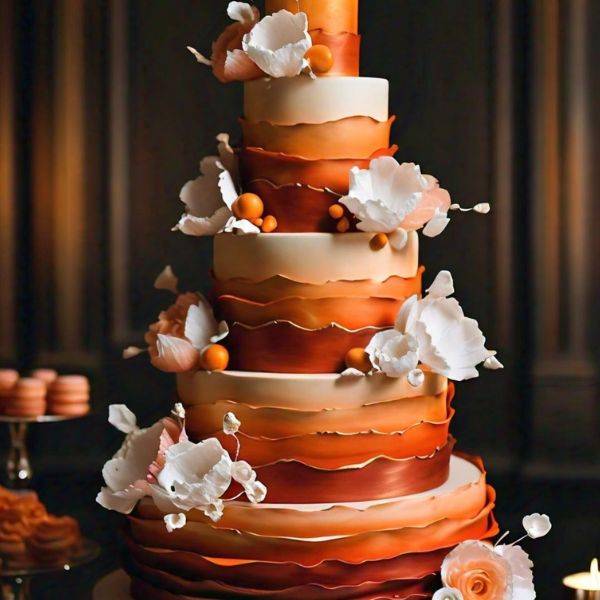 Burnt Orange Ombre Cake