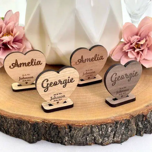  Handmade Wooden Place Cards