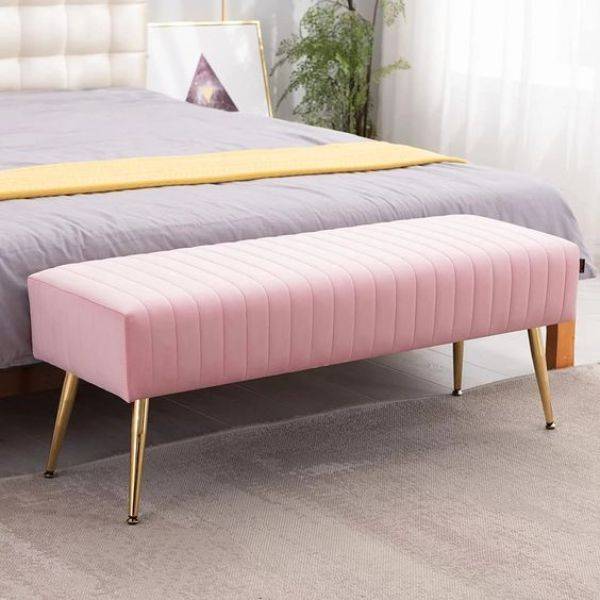 . Pink Velvet Bench