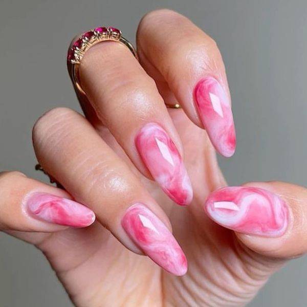 Pink Watercolor Nails