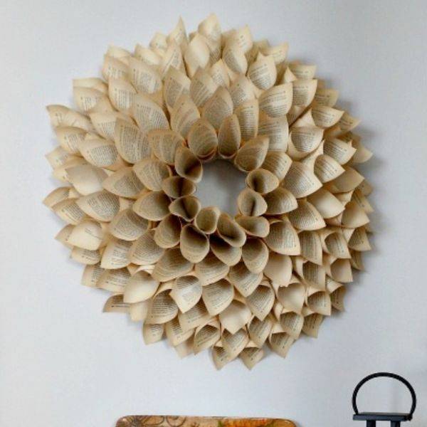 Book Page Wreath