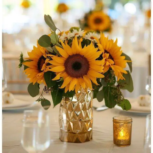 Copper Jugs with Sunflowers