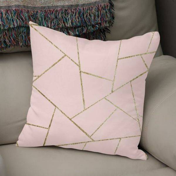 Pink Geometric Throw