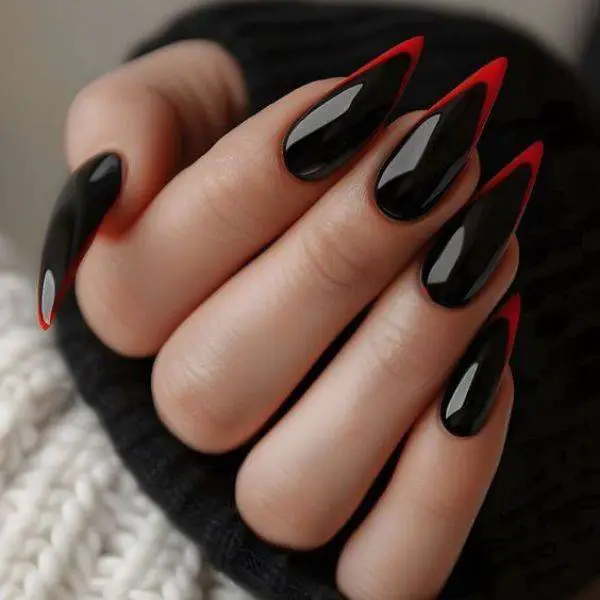 . Black with Red Tips