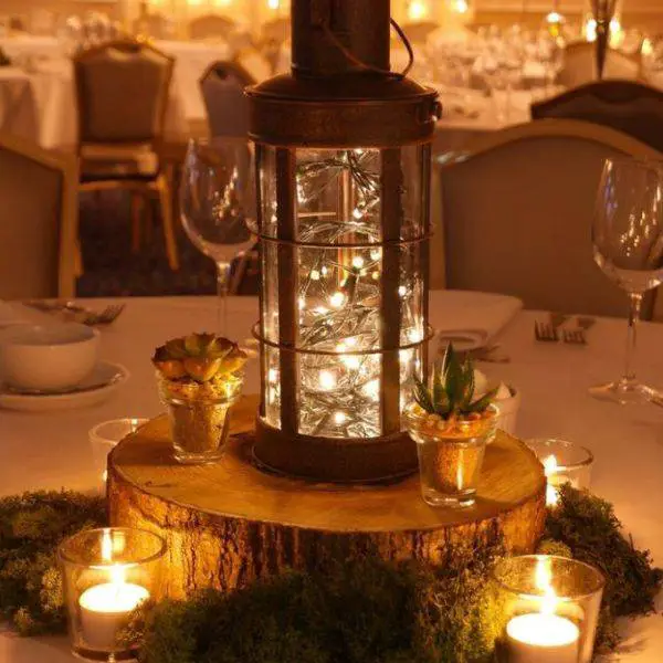 Tree Stump with Lanterns