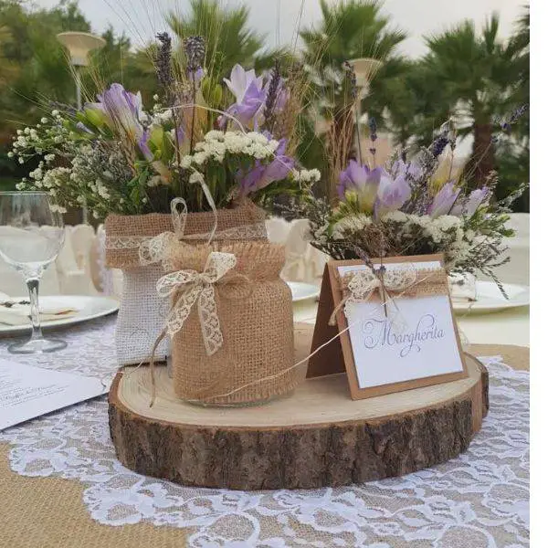 Burlap Wrapped Potted Herbs