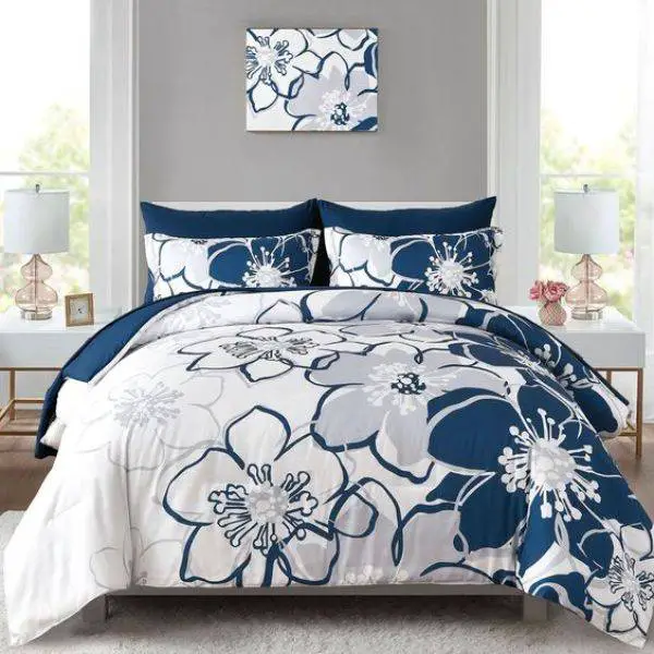 Blue Floral Bedding