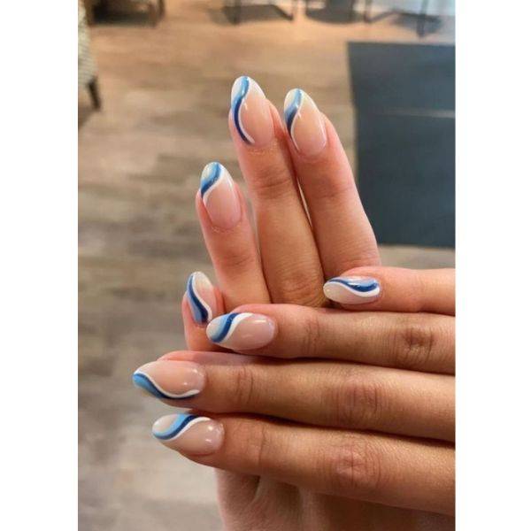 Blue and White Swirls