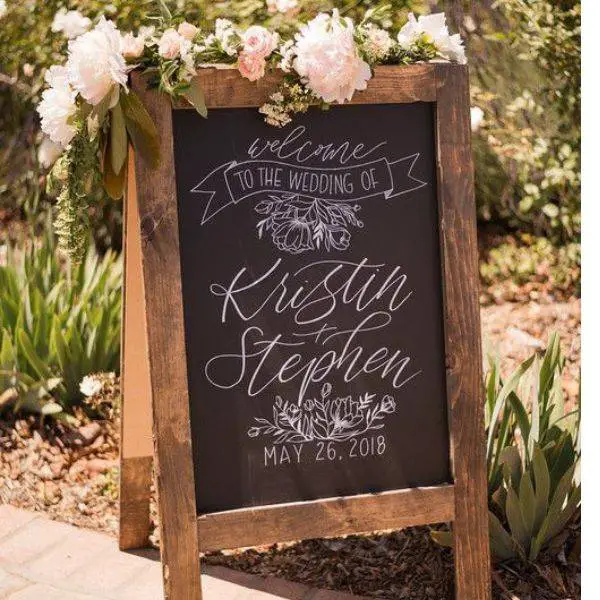 Chalkboard Signs with Floral Decor