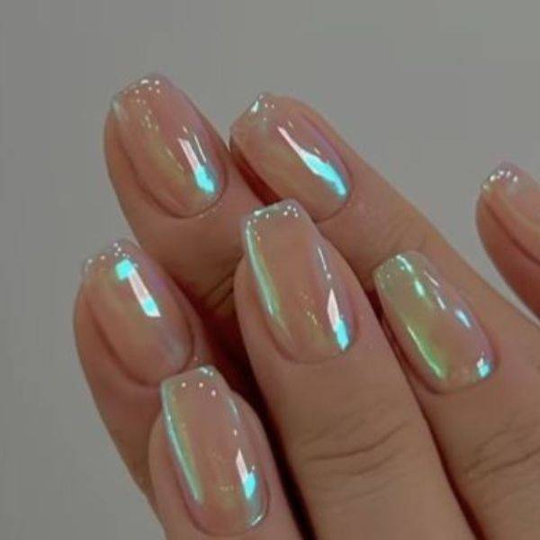 Holographic Square Nails