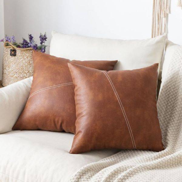  Leather Accent Pillows