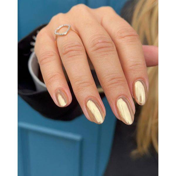 Metallic Almond Nails