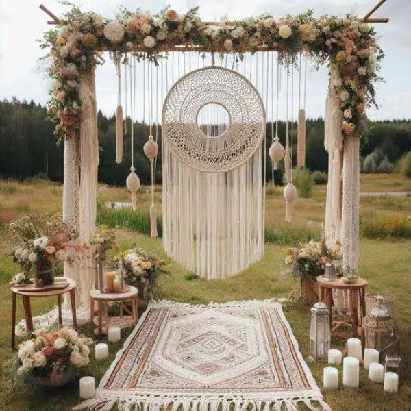 Lace Draped Ceremony Space