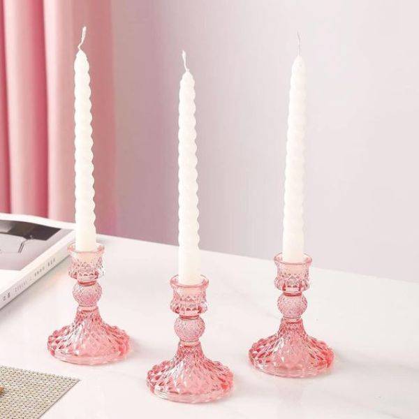 22. Pink Candle Holders
