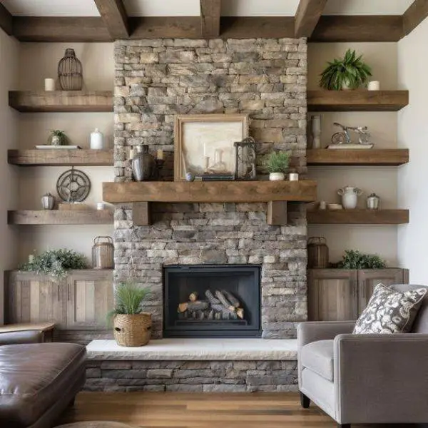 Stone Fireplace