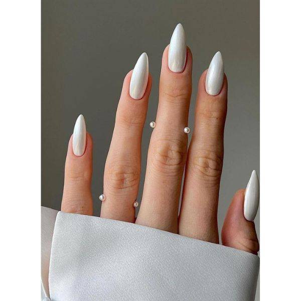 White Stiletto Nails