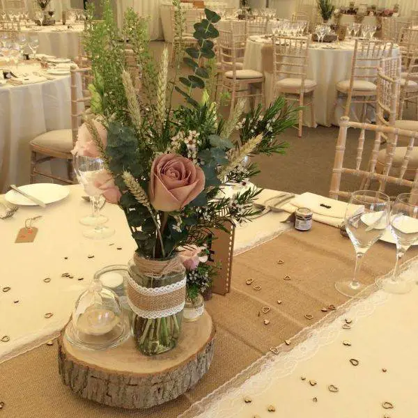 Wooden Slice Centerpieces