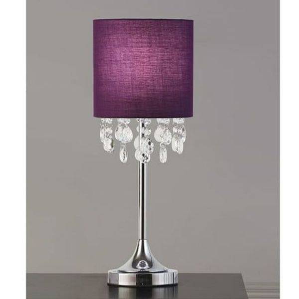 Crystal Lamps with Purple Shades