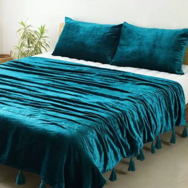 Peacock Blue Throw Blanket