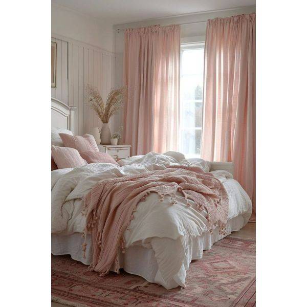  Pink Layered Curtains