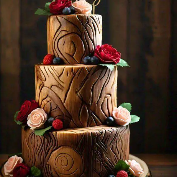 Rustic Wood Grain Cake