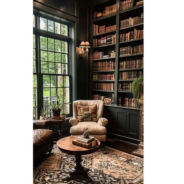 Dark Wood Bookshelves