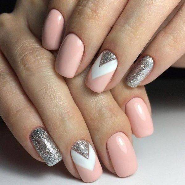 Pink and Silver Chevron