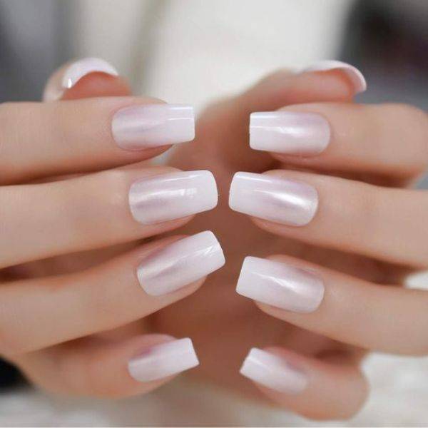 White Matte with Glossy Tips
