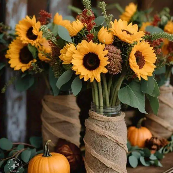 Sunflower and Burlap Vases